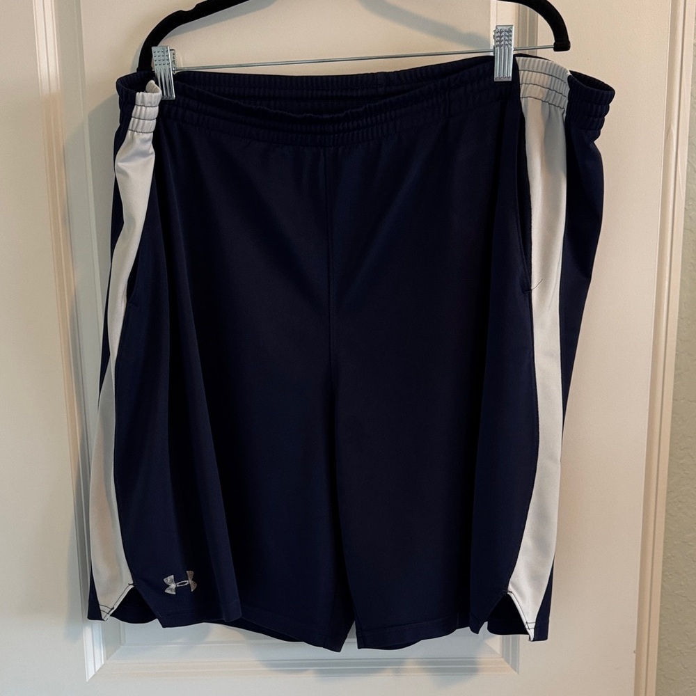 Under Armour Dark Blue Shorts with White Stripes